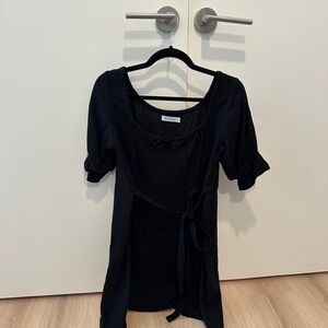 With Jean Black Mini Dress